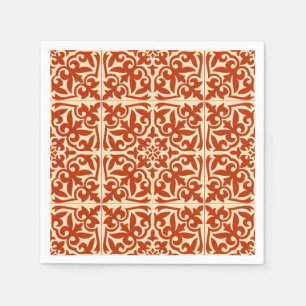Guardanapo De Papel Azulejo marroquino - laranja e pêssego corais
