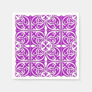 Guardanapo De Papel Azulejo marroquino - violeta roxo e branco