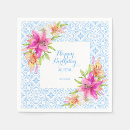 Guardanapo De Papel Azulejo Mosaico Lily Azulejo Azulejo Azulejo Anive