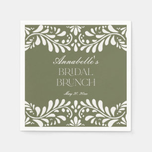 Guardanapo De Papel Azulejo Verde Talavera Espanhol Fiesta Bridal Brun