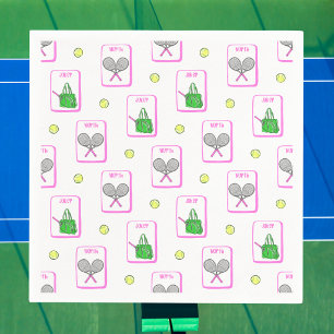Guardanapo De Papel Azulejos de Mahjong de Tênis Preppy / Raquete e Bo