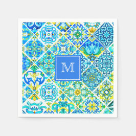 Guardanapo De Papel Azulejos do Mediterrâneo siciliano