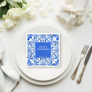 Guardanapo De Papel Azulejos Espanhóis de Talavera Azul, todos em um c