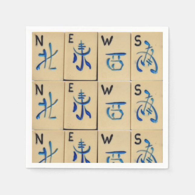 Guardanapo De Papel AZULEJOS MAHJONG Napkins BONITO BONITO azulejos de (Frente)