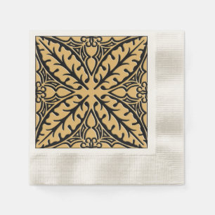 Guardanapo De Papel Azulejos marroquinos - tan e preto do camelo