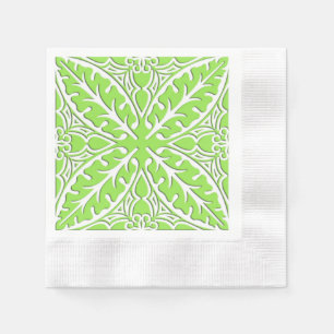 Guardanapo De Papel Azulejos marroquinos - verde lima e branco