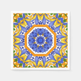 Guardanapo De Papel Azulejos mediterrânicos, majolica, Siciliana,