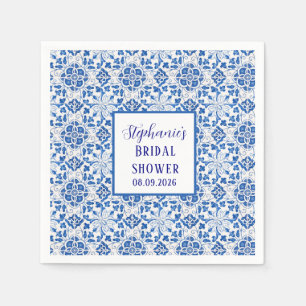 Guardanapo De Papel Azulejos Portugueses Azuis Bridal shower Mediterrâ