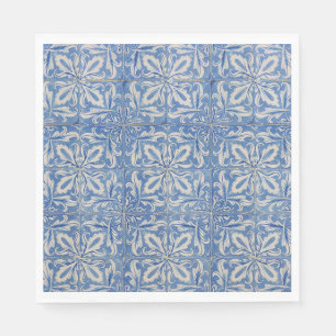 Guardanapo De Papel Azulejos Vintage Portugueses Azuis e Brancos