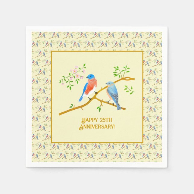 Guardanapo De Papel Azulões Feliz Aniversário (Frente)