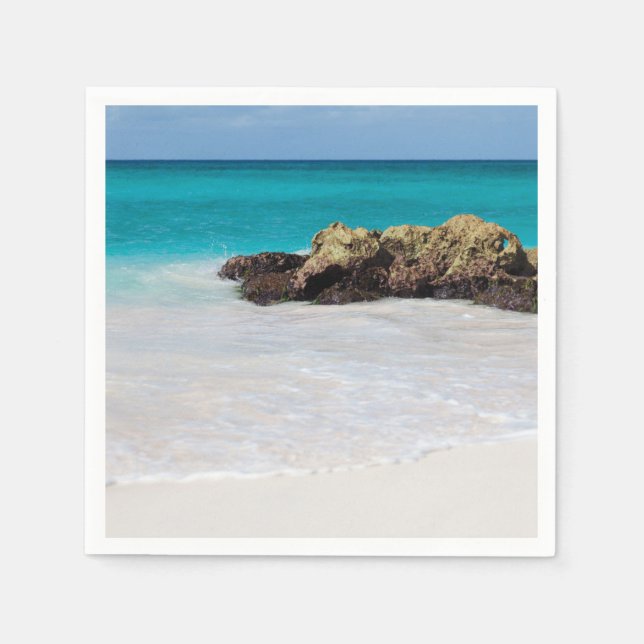 Guardanapo De Papel Azure Ocean Sandy Beach Photo (Frente)