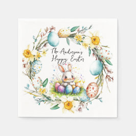 Guardanapo De Papel Babá felz pascoa e Páscoa floral
