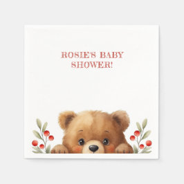 Guardanapo De Papel Baby Bear And Rowan Berries Baby Shower