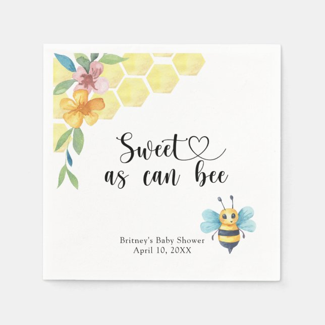 Guardanapo De Papel Baby Bee - doce como pode ser (Frente)