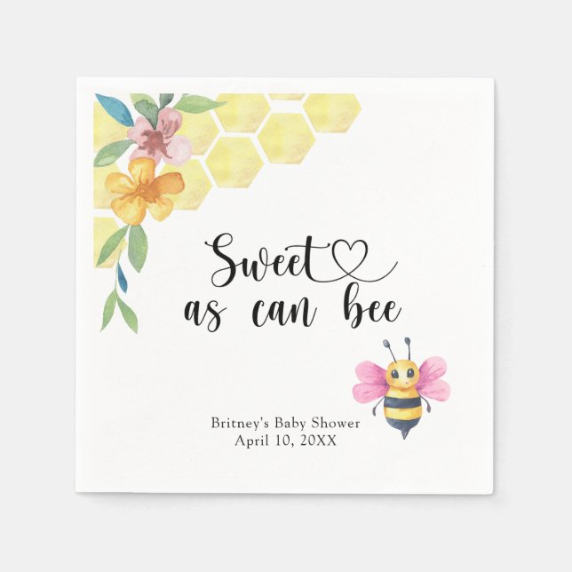 Guardanapo De Papel Baby Bee - sweet as can bee (Frente)