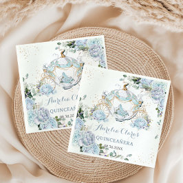 Guardanapo De Papel Baby Blue Floral Rosas Princesa Treinador Quincean