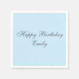 Guardanapo De Papel Baby Blue Minimalist Birthday Party Napkins
