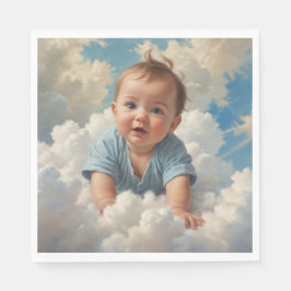 Guardanapo De Papel Baby Boy na Nuvem