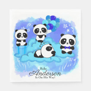 Guardanapo De Papel Baby Boy Pandas