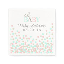 Baby Confetti Chá de fraldas Napkin | Azul rosa