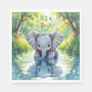 Guardanapo De Papel Baby Elephant Themed Chá de fraldas