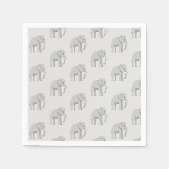 Guardanapo De Papel Baby Elephant Whimsical Pattern Birthday Napkins (Frente)
