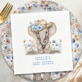 Guardanapo De Papel Baby Elephboy Western Boho Wildflower