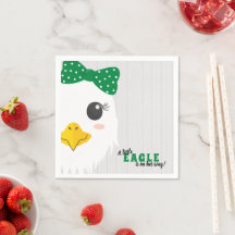 Baby Girl Eagle Green Chá de fraldas Napkins