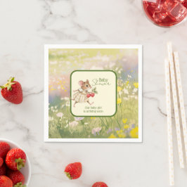 Guardanapo De Papel Baby Girl Woodland Animal Shower