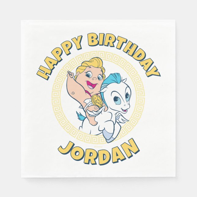 Guardanapo De Papel Baby Hercules Riding Pegasus Napkins (Frente)