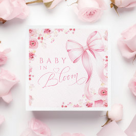 Guardanapo De Papel Baby in Bloom Pink Bow Napkins