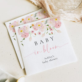 Guardanapo De Papel Baby In Bloom Pink Floral Baby Shower Napkins
