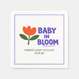 Guardanapo De Papel Baby in Bloom Tulip Trendy Modern Baby Shower