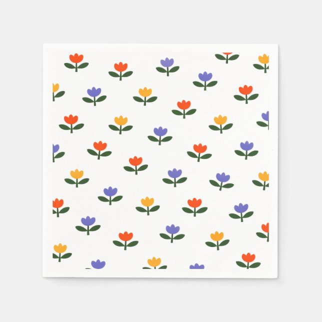Guardanapo De Papel Baby in Bloom Tulip Trendy Modern Baby Shower (Frente)