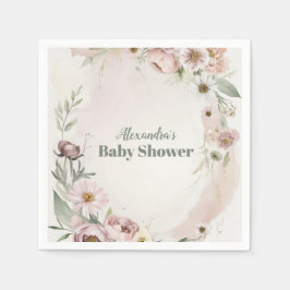 Guardanapo De Papel Baby In Bloush Blush Primavera Floral Chá de frald