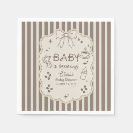 Guardanapo De Papel Baby is Brewing Espresso Coffee Baby Shower