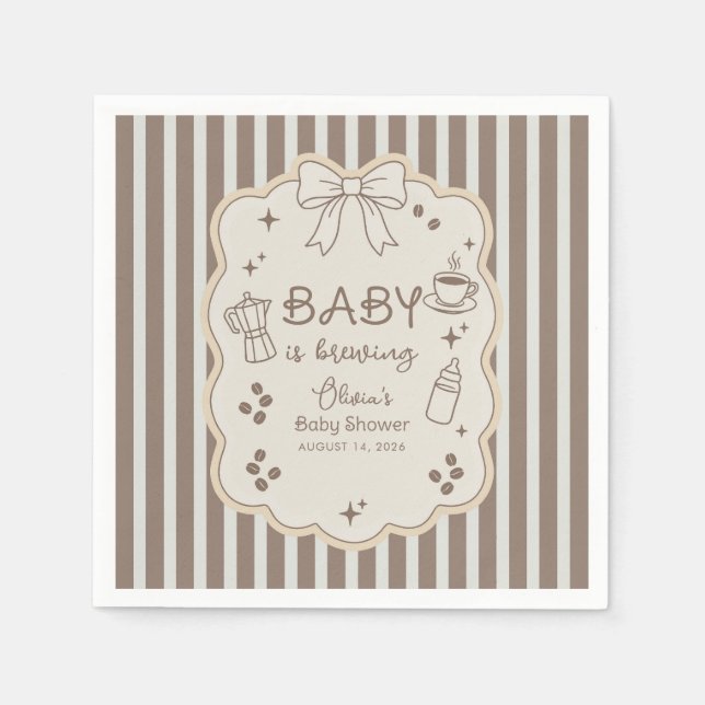 Guardanapo De Papel Baby is Brewing Espresso Coffee Baby Shower (Frente)