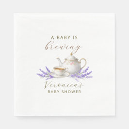 Guardanapo De Papel Baby is Brewing Tea Party Baby Shower