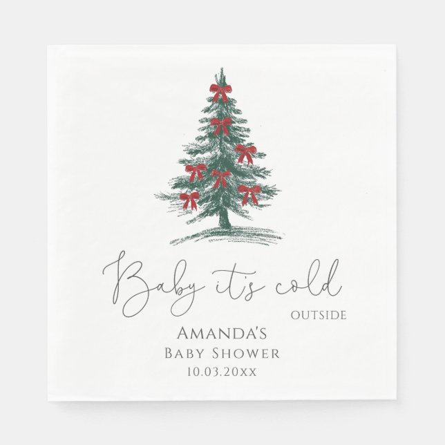 Guardanapo De Papel Baby It's Cold Outside Baby Shower (Frente)