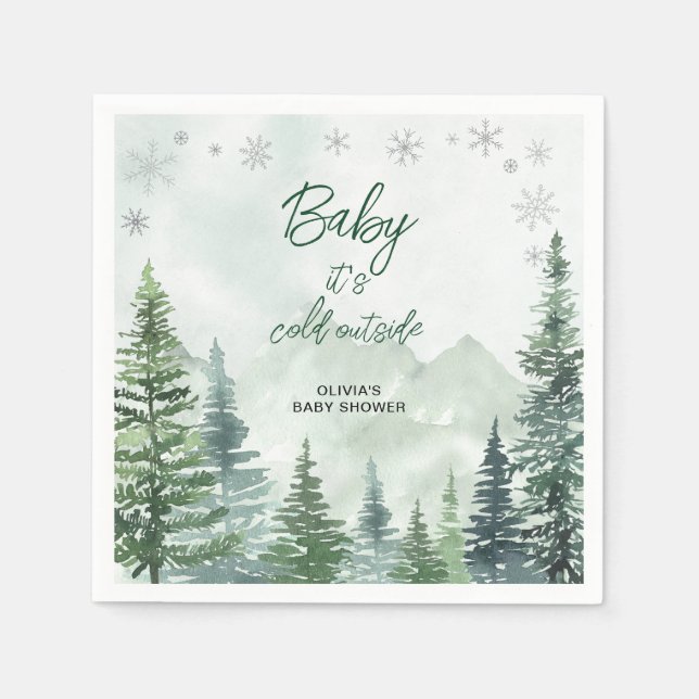 Guardanapo De Papel Baby it's Cold Outside Baby Shower (Frente)
