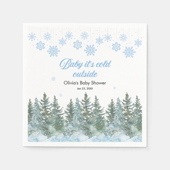 Guardanapo De Papel Baby It's Cold Outside Winter Baby Shower (Frente)