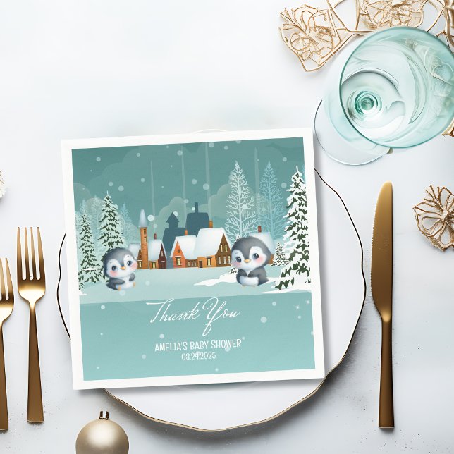 Guardanapo De Papel Baby It's Fold Outside Winter Woodland Chá de fral (Criador carregado)