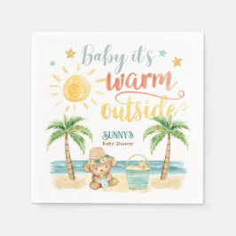 Guardanapo De Papel Baby It's Warm Outside Beach Baby Shower