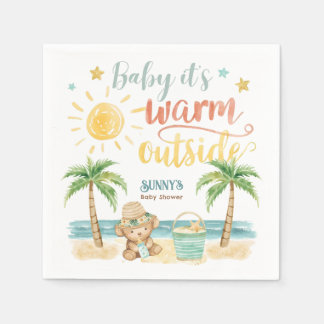 Guardanapo De Papel Baby It's Warm Outside Beach Baby Shower