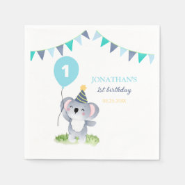 Guardanapo De Papel Baby Koala Balloon Party Flag Birthday
