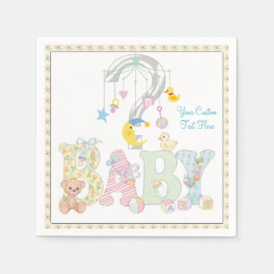 Guardanapo De Papel Baby Mobile Gender Reveed Paper Party Napkins