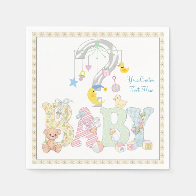Guardanapo De Papel Baby Mobile Gender Reveed Paper Party Napkins (Frente)