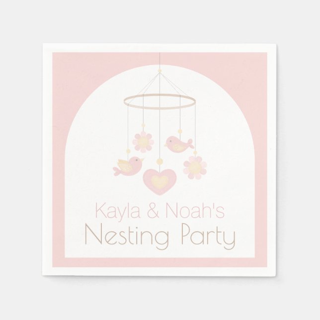 Guardanapo De Papel Baby Mobile Nesting Party (Frente)