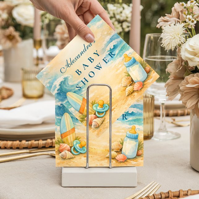 Guardanapo De Papel Baby On Board Surf Baby Shower (Criador carregado)