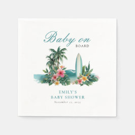 Guardanapo De Papel Baby On Board Surf Beach Baby Shower